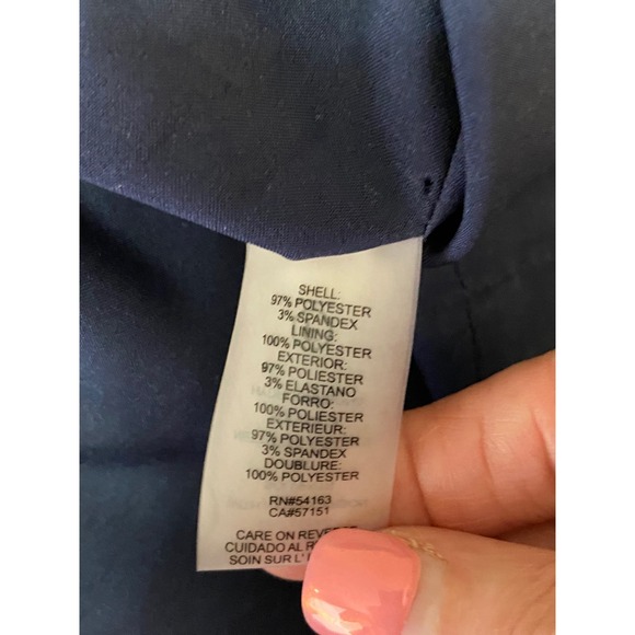 Karl Lagerfeld‎ Sheath Dress Sleeveless White Trim Pockets Career Navy 12 - Picture 5 of 7